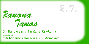 ramona tamas business card